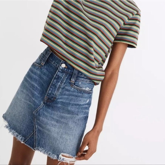 NWT MADEWELL Distressed Denim Mini Skirt - Picture 11 of 16